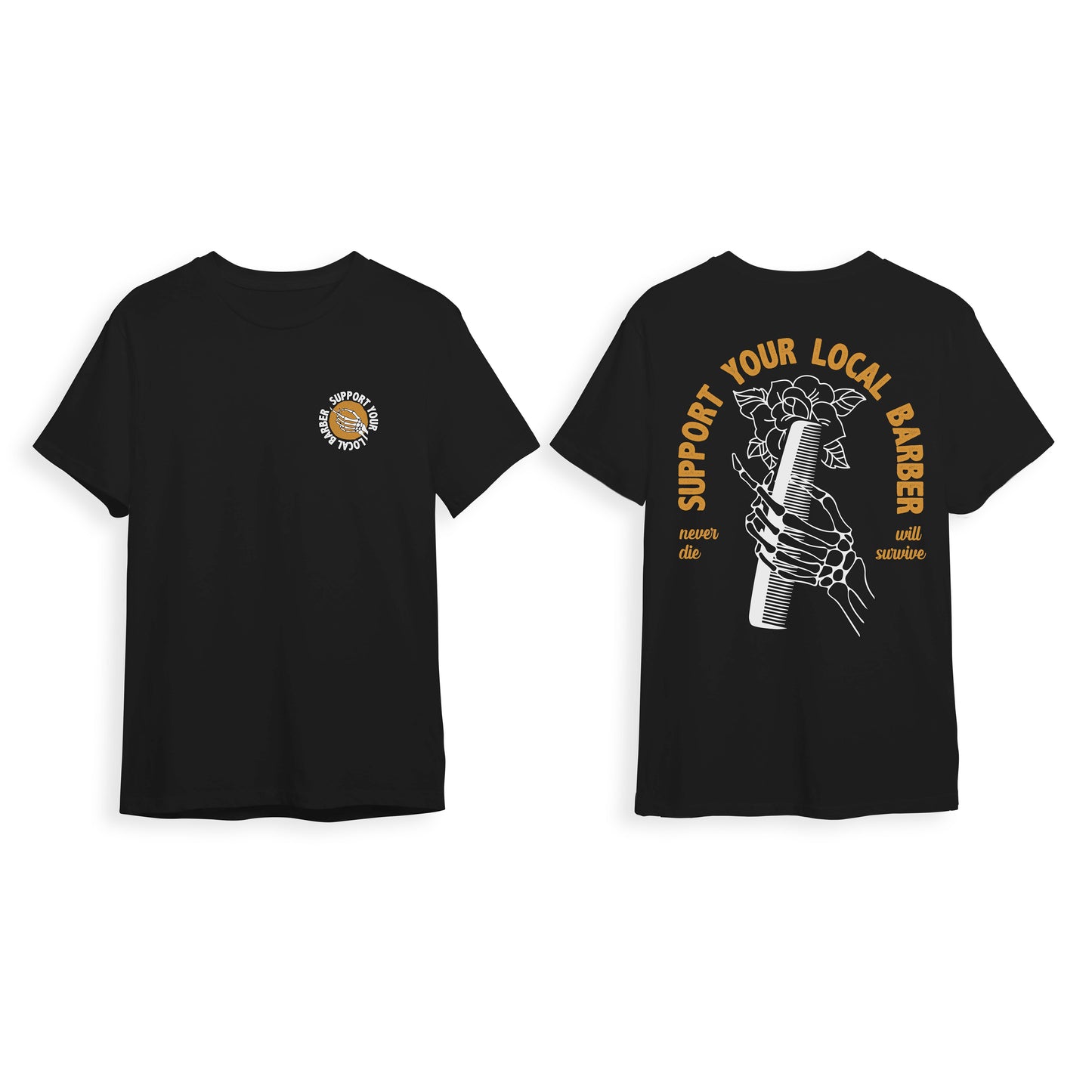 Barber T-Shirt Support Black