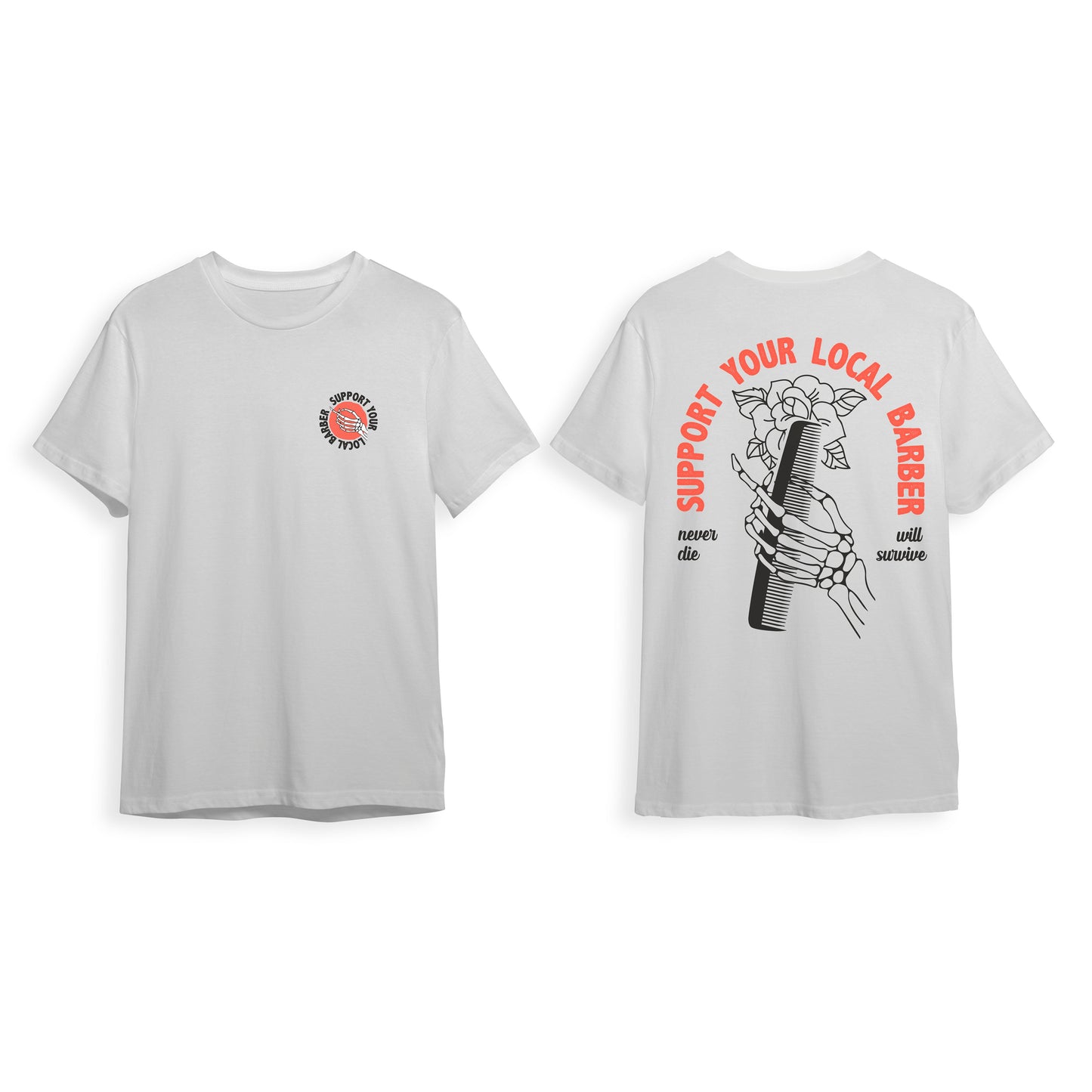 Barber T-Shirt Support White